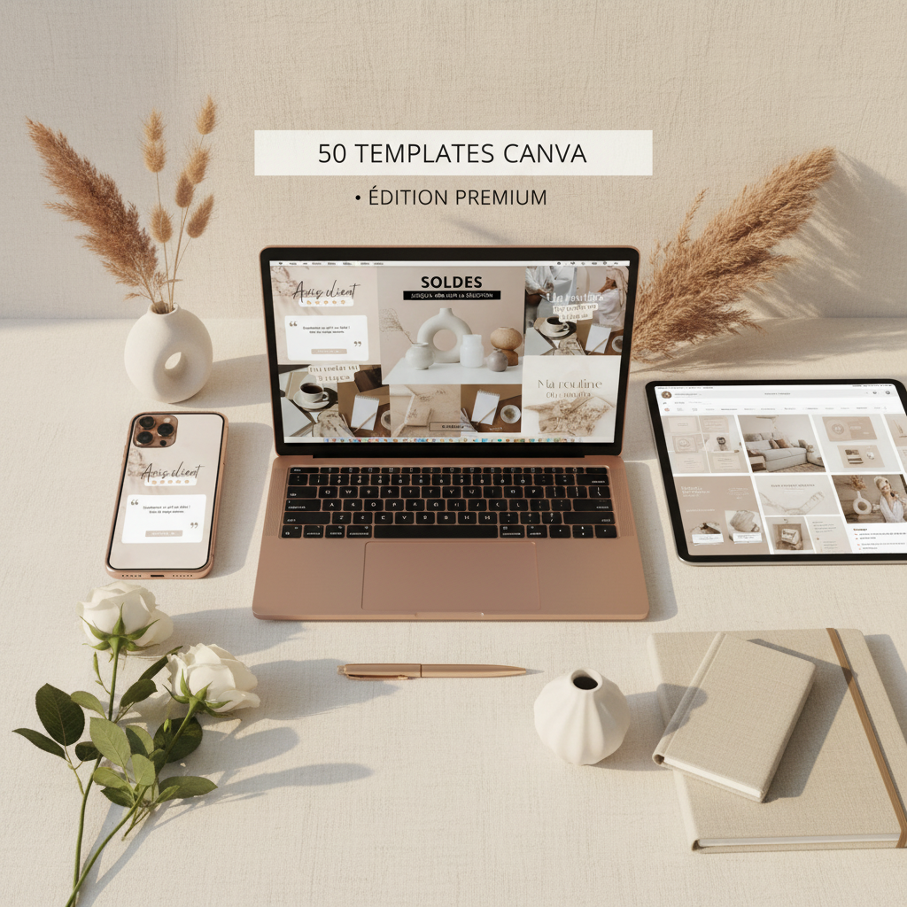 Pack 50 Templates Canva Réseaux Sociaux – Un feed pro en 2 minutes